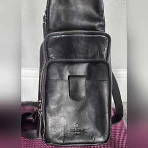 Wild West Los Angeles Black Leather Men's Crossbody Bag